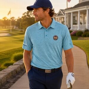 Under Armour The Playoff Polo Shirt Mens Size M Blue PGA Middle Atlantic Section